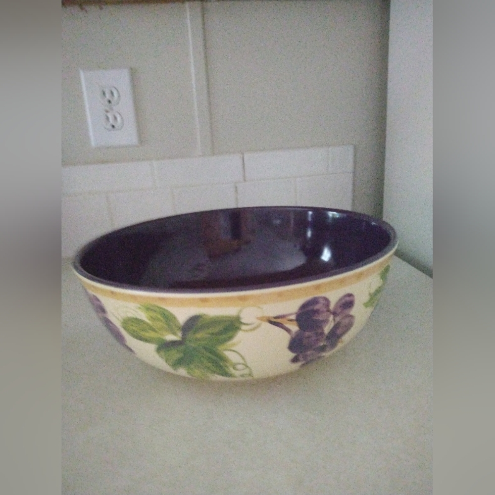 Tabletops Unlimited grape pattern bowl